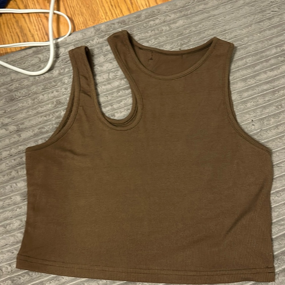 asymmetrical cropped tank